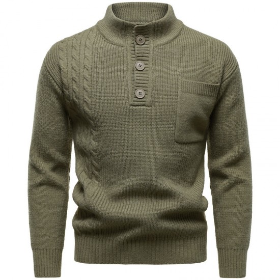 2025 Autumn/Winter New Men's British-style Stand-Up Collar Sweater: Fashionable Casual Sweater