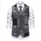 2025 European Size Men's New Autumn/Winter Retro Casual Patchwork Lapel Suit Vests