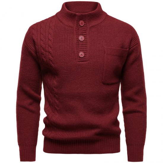 2025 Autumn/Winter New Men's British-style Stand-Up Collar Sweater: Fashionable Casual Sweater
