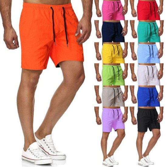 Spring/Summer Trade Men's 5-Minute Quick-Drying Thin Solid Color Beach Pants: Men's Fitness Shorts