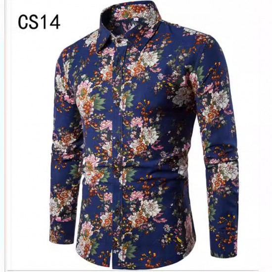 Perennial Bestseller: Ethnic Autumn Cotton and Linen British-style Slim-fit Long-sleeved Floral Shirts