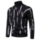 Men's High-Neck Round Neck Plaid Jacquard Personalized Super Soft Sweater Jacket