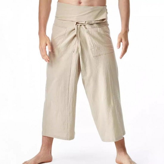 Thai Fisherman Pants: Men's and Women's Casual Loose Yoga Pants, Pirate Pants, High-Waisted Wrestling Pants, Harem Pants
