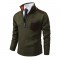 Autumn/Winter New Men's Zipper Stand-up Collar Pullover Knitted Sweater: Casual Colorblock Thickened Sweater