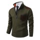 Autumn/Winter New Men's Zipper Stand-up Collar Pullover Knitted Sweater: Casual Colorblock Thickened Sweater