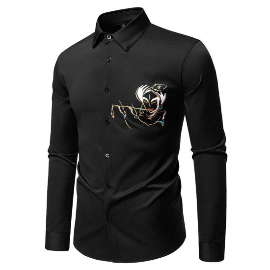 2025 New Autumn and Winter Men's Personalized Printed Long-sleeved Shirt: Premium Printed Casual Shirt