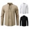 2025 New Men's Drawstring Medieval Pirate Shirt: Autumn and Winter Casual Shirt