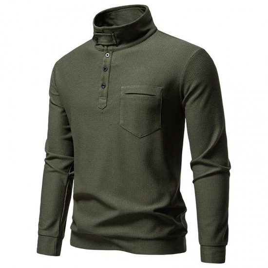 2025 New Casual Half-Placket Stand Collar Sweatshirt: Men's Stand Collar Cardigan Casual Jacket