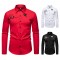 2025 European Size New Men's Slim Lapel Printed Casual Long-Sleeved Shirt
