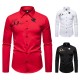2025 European Size New Men's Slim Lapel Printed Casual Long-Sleeved Shirt