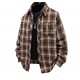 2025 Spring/Autumn New Men's Plaid Lapel Long-Sleeved Shirt: Casual Loose Shirt Jacket