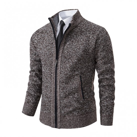 Fall/Winter: Men's Stand-Up Collar Fashion Cardigan Sweater, Men's Jacket, Large Size, New Knitted Men's Sweaters