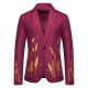 2025 Spring and Summer: Men's Casual New Palace-style Wheat Ear Print Slim-fit Suits