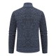 Men's Autumn/Winter Cardigan Casual Sweater: Plush Thickened Stand-up Collar Knitted Jacket