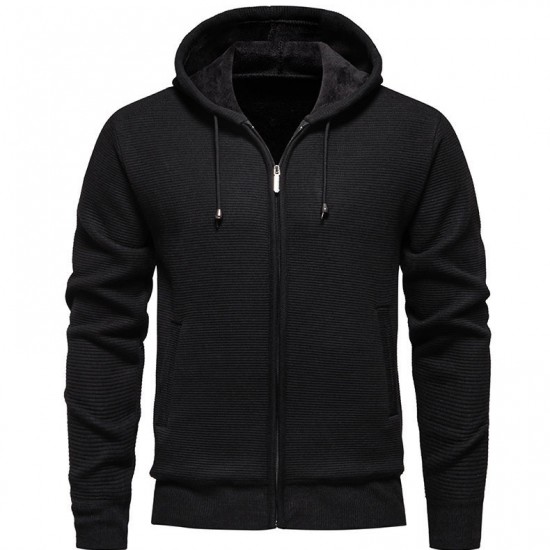 Men's Winter Sweater: Hooded Slim Fit Trendy Fleece Cardigan