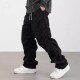 Autumn/Winter Men's American-Style High Street Casual Overalls: Solid-Color Straight-Legged Loose Parachute Pants