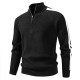 2025 Autumn/Winter New Men's Color-Block Sweater: Oversized Stand-Up Collar Half-Zip Jacket