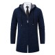 Autumn Men's Fashion Hooded Cardigan Sweater: Mid-Length Plush Thickened Cardigan Sweater Jacket