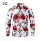 Spring/Autumn New AliExpress Men's Rose Print Plus-size Long-sleeved Shirt: Men's Patterned Shirt