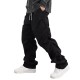 Autumn/Winter Men's American-Style High Street Casual Overalls: Solid-Color Straight-Legged Loose Parachute Pants