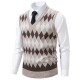 2025 Autumn and Winter New Men's Fashionable Plush Casual Vest: Loose Pullover, Youth Waistcoat