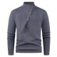 2025 New Autumn and Winter Fashion Stand-up Collar Button-down Solid Color Men's Casual Sweater