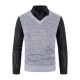 Fall/Winter New Men's Fake Two-Piece Plus Size Sweater: Business Casual Shirt Collar Design