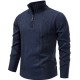 2025 European Size Autumn/Winter New Men's Casual Jacquard Sweater: Stand Collar Zipper Pullover