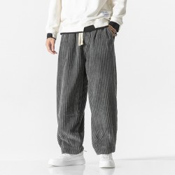 2025 Autumn/Winter New Men's Straight-Leg Skinny Pants: Harem Pants, Corduroy Oversized-style Loose Casual Pants
